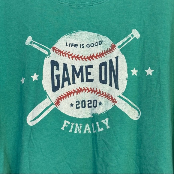 Life is Good Green 'Game On' T-Shirt Men’s Size L - Picture 4 of 5